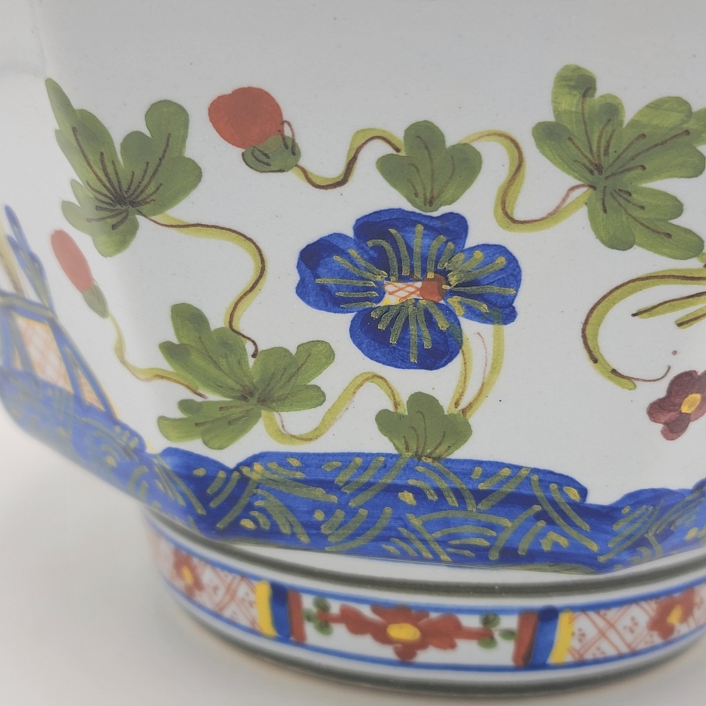 Taste Setter Sigma Italy Hand Painted Floral Octagon Bowl 5" Ceramic Vintage - Picture 6 of 16